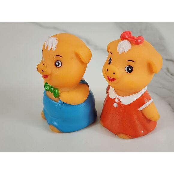 Pencil Sharpener Piglet Pig Piggy Figurine 2 1/2" Great Wall #637 Rubber 80s x2 - Picture 4 of 16